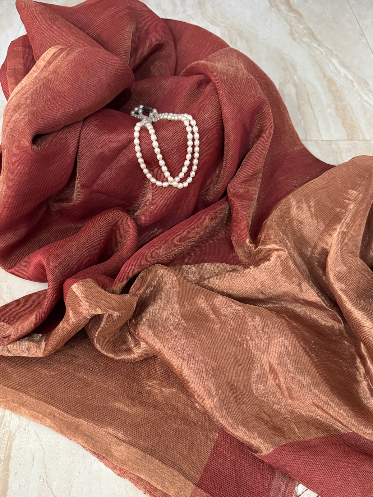 Pure Linen Tissue Resham Silk Saree