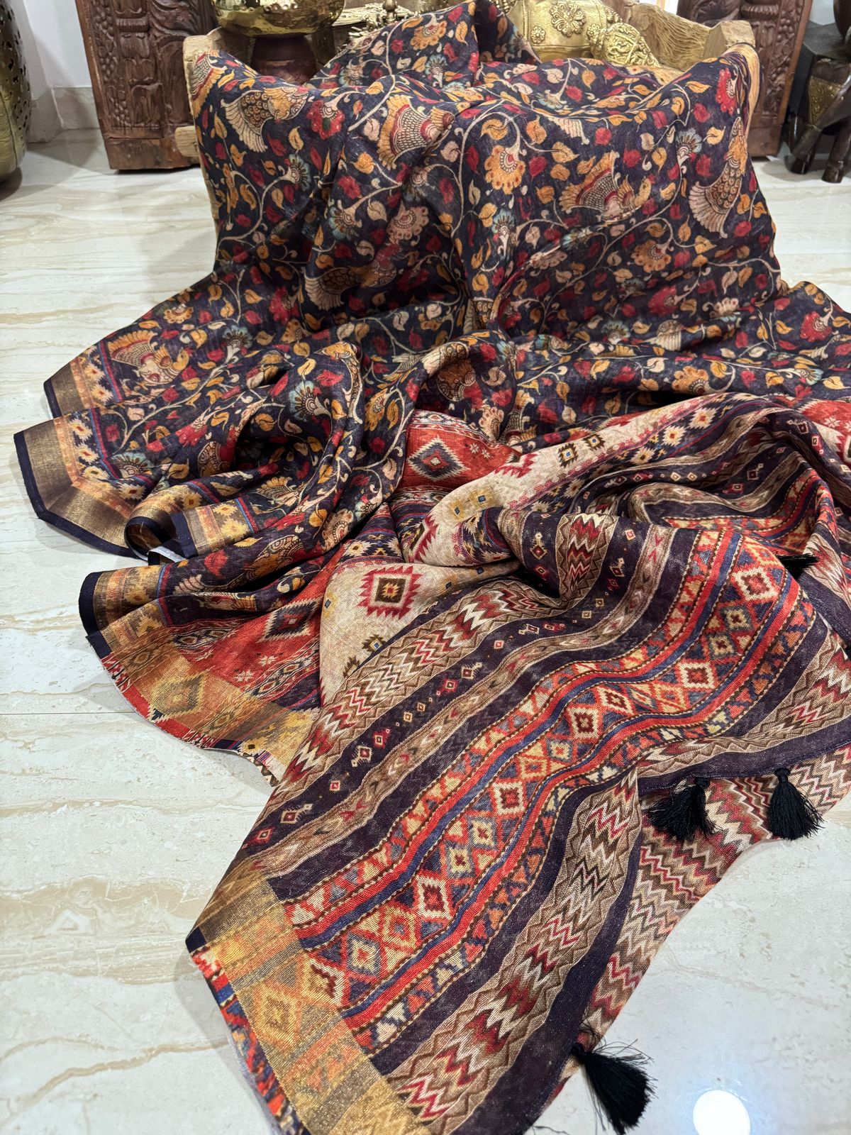 Pure Linen Digital Print Saree