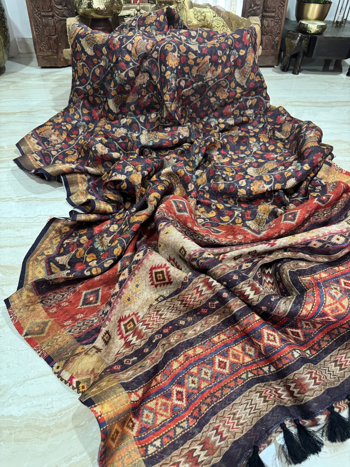 Pure Linen Digital Print Saree