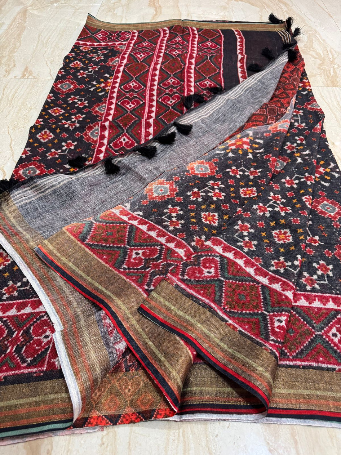 Pure Linen Digital Print Saree