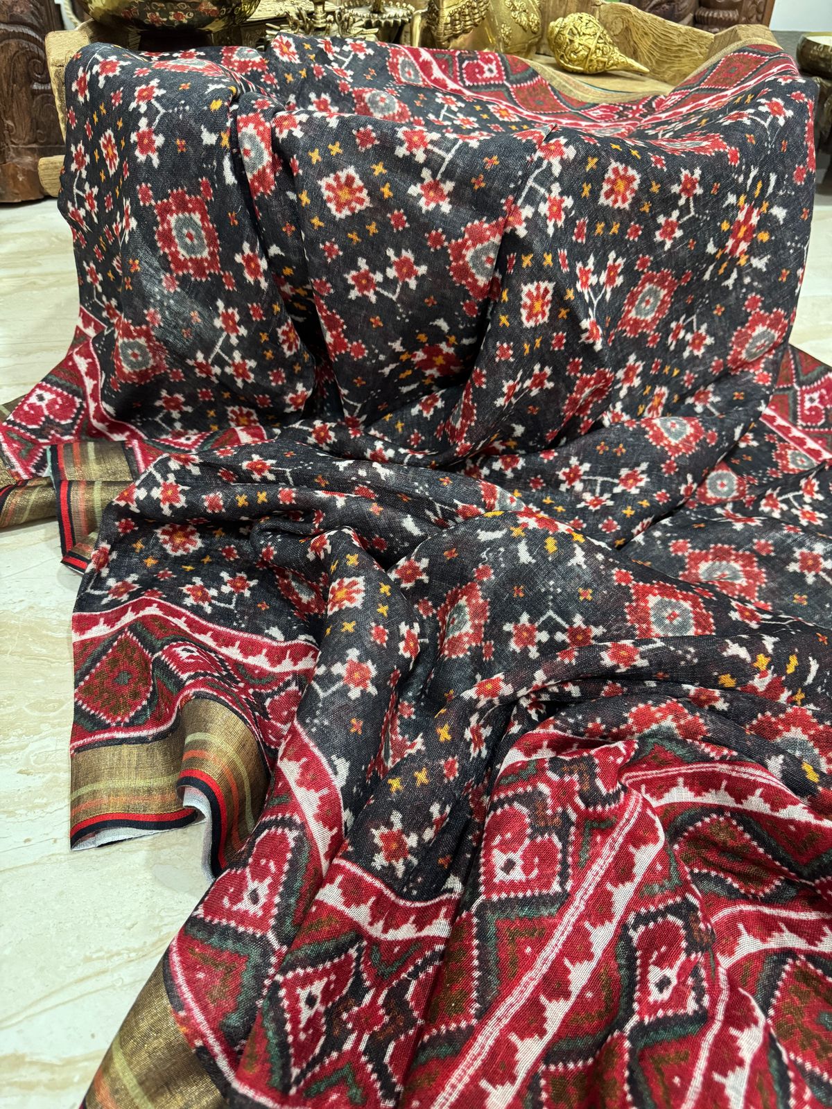 Pure Linen Digital Print Saree