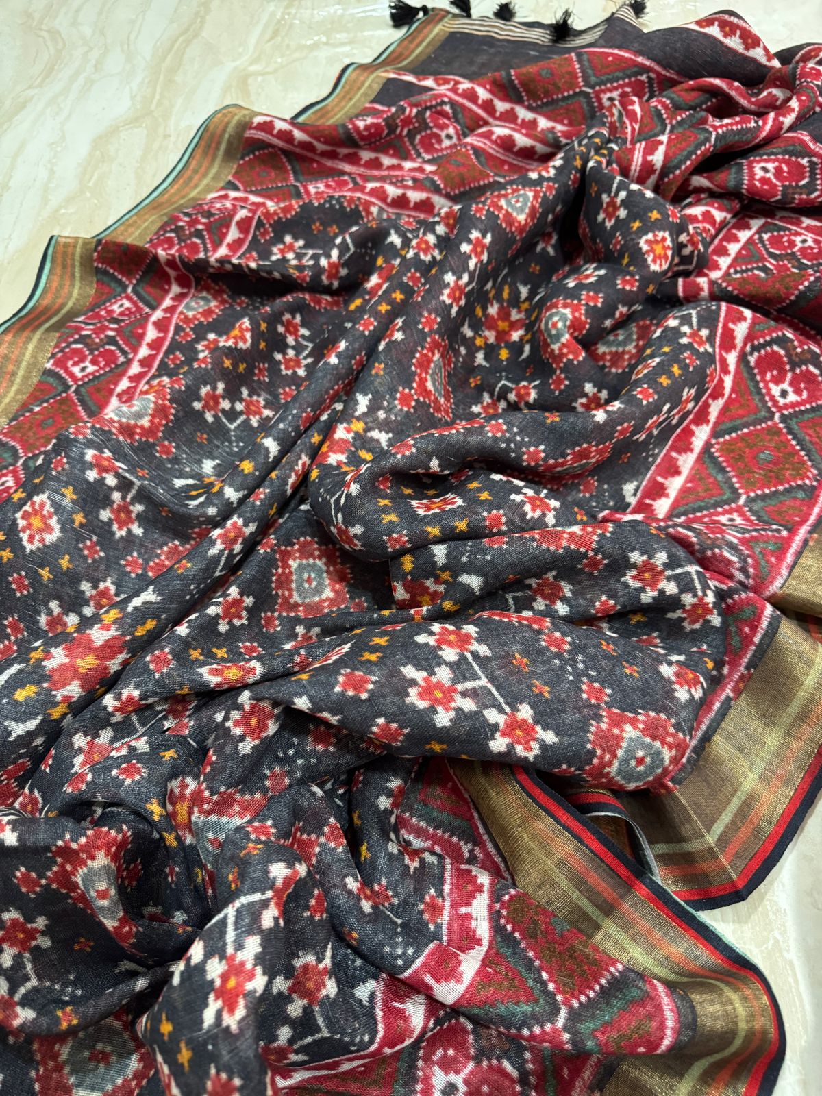 Pure Linen Digital Print Saree