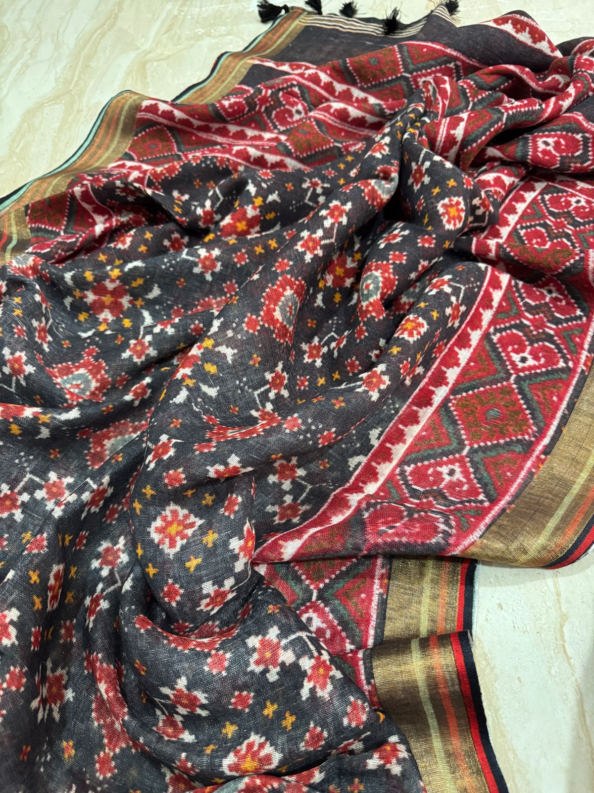 Pure Linen Digital Print Saree