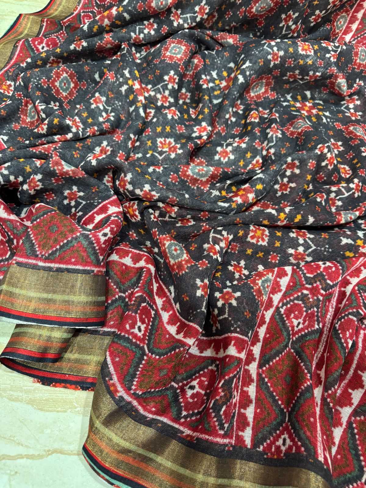 Pure Linen Digital Print Saree