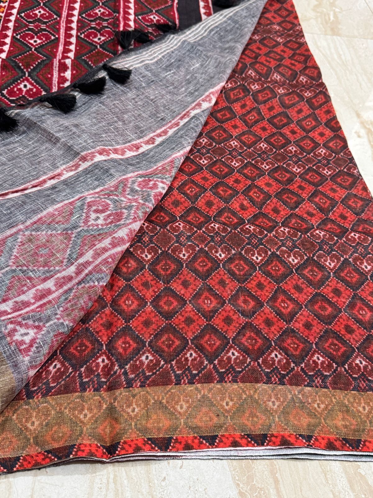 Pure Linen Digital Print Saree