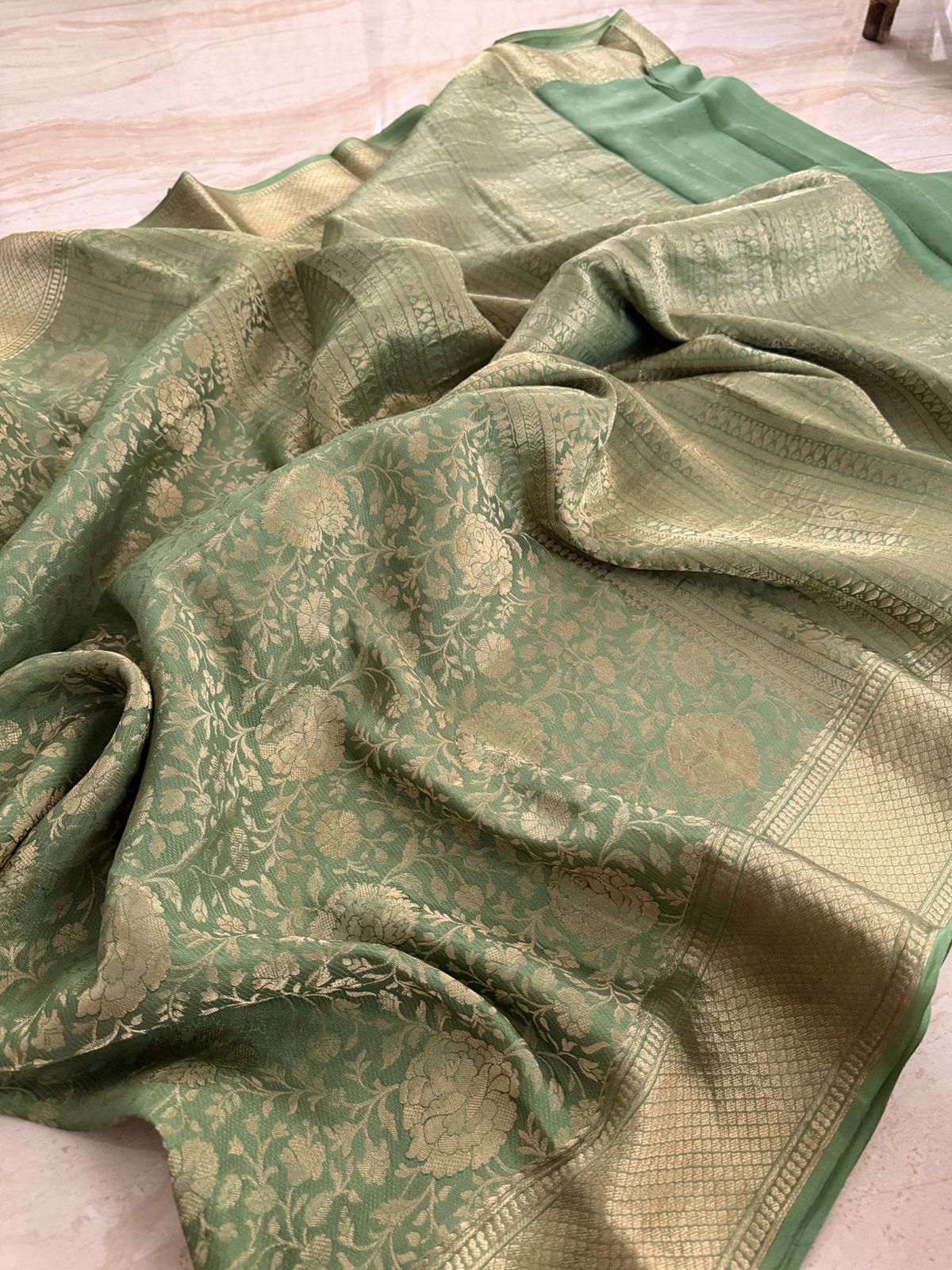 Pure Mysore Brocade Crepe Silk Saree