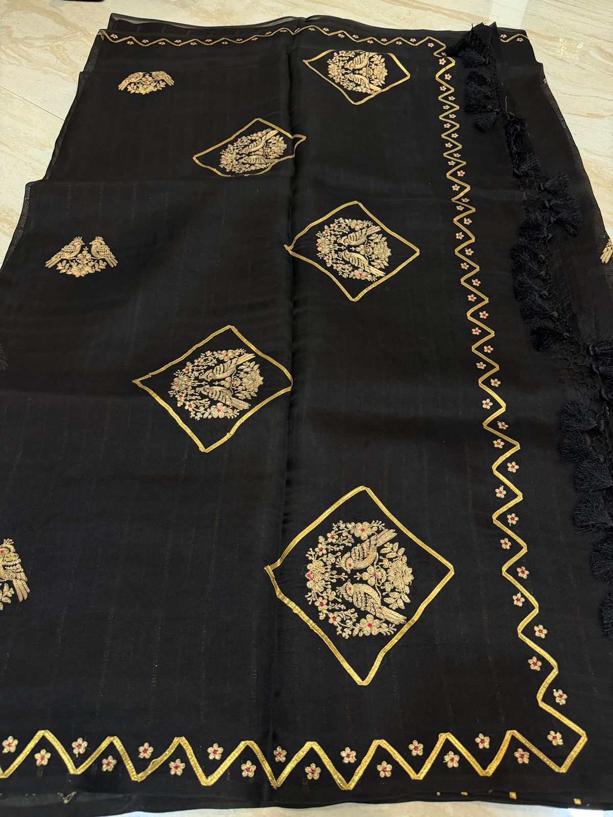 Pure Organza Silk Saree With Gotta Patti Work