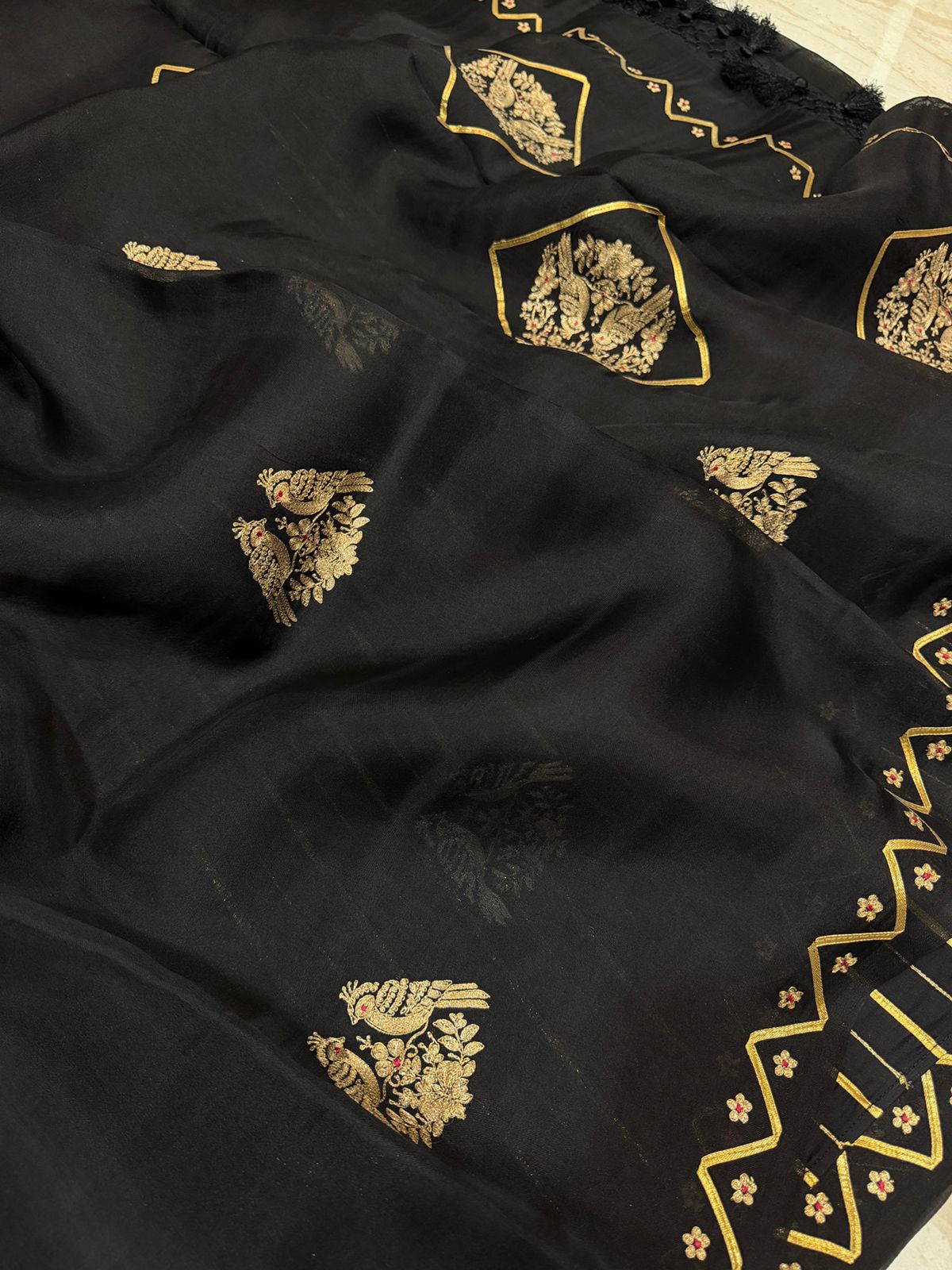 Pure Organza Silk Saree With Gotta Patti Work