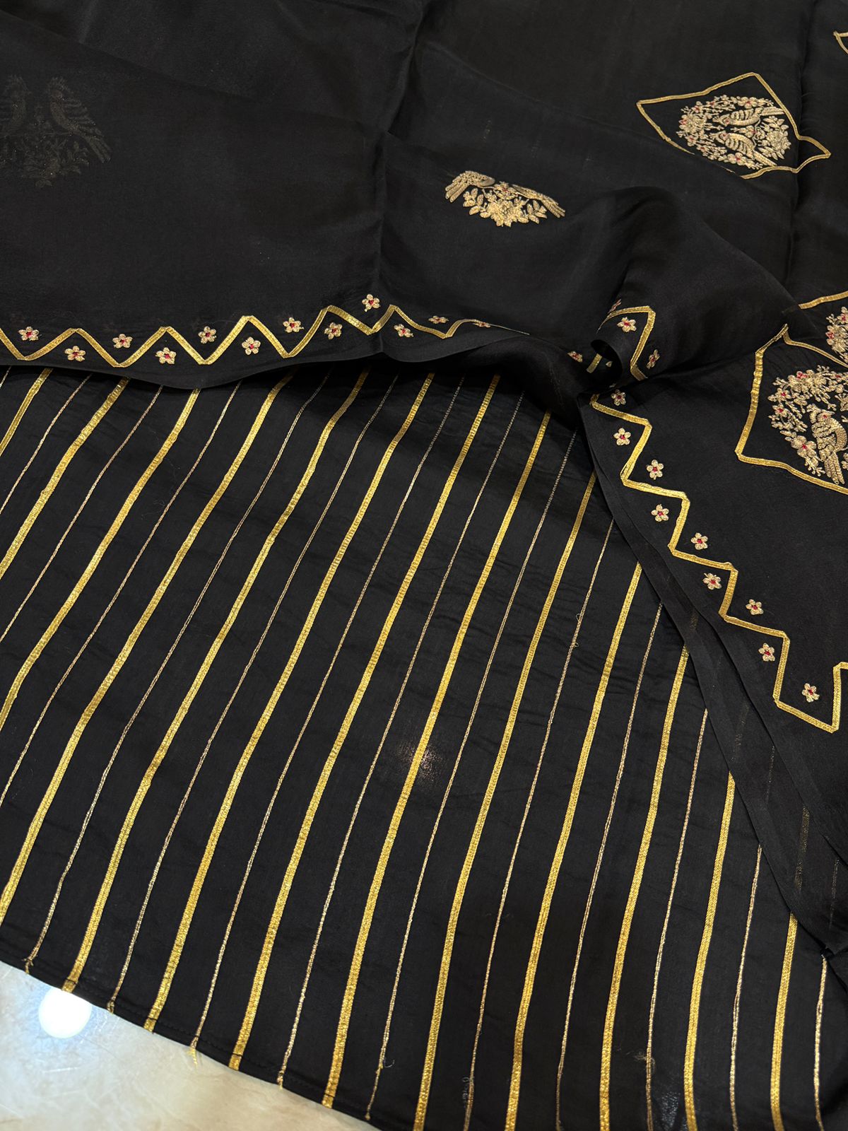 Pure Organza Silk Saree With Gotta Patti Work