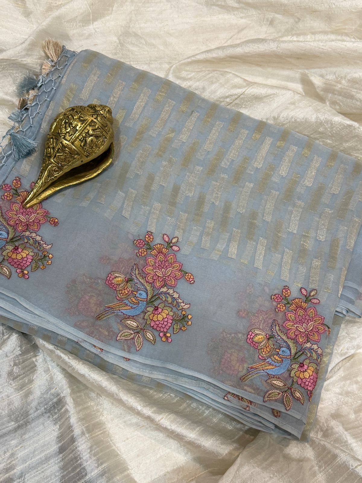 Banarasi Soft Tissue Silk Saree with Embroidery Border