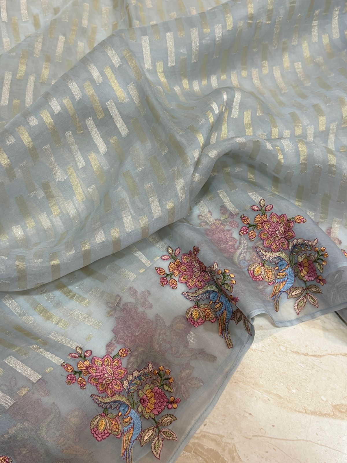 Banarasi Soft Tissue Silk Saree with Embroidery Border
