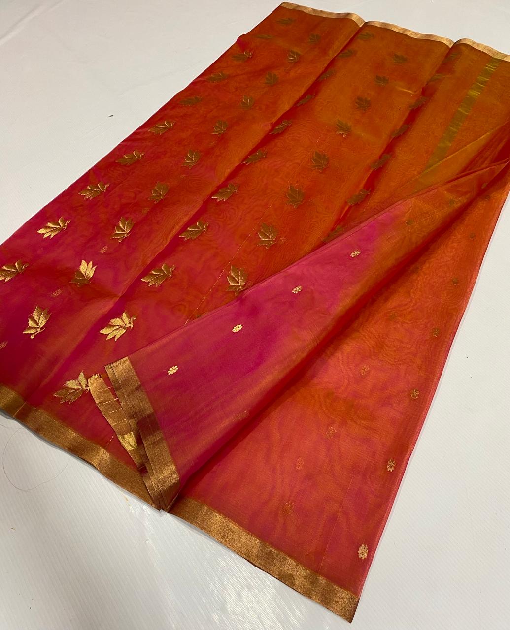 Pure Handwoven Kataan Silk Chanderi Saree