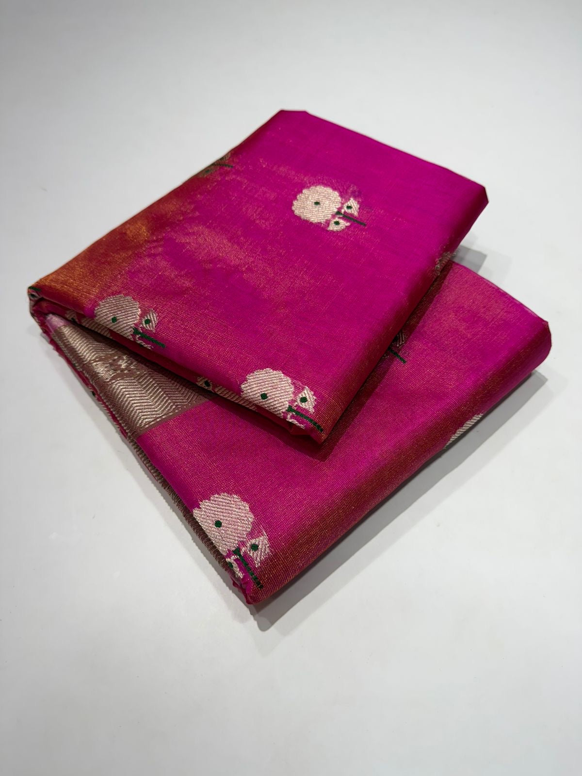 Pure Handloom Chanderi Tissue Pattu Soft Silk Saree
