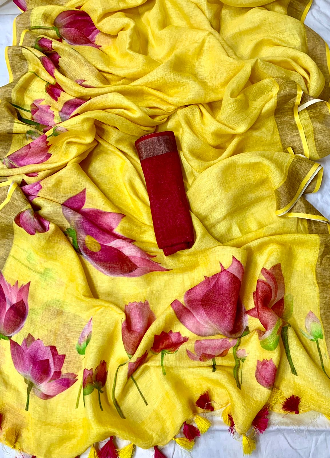 Pure Linen By Linen Digital Print Saree