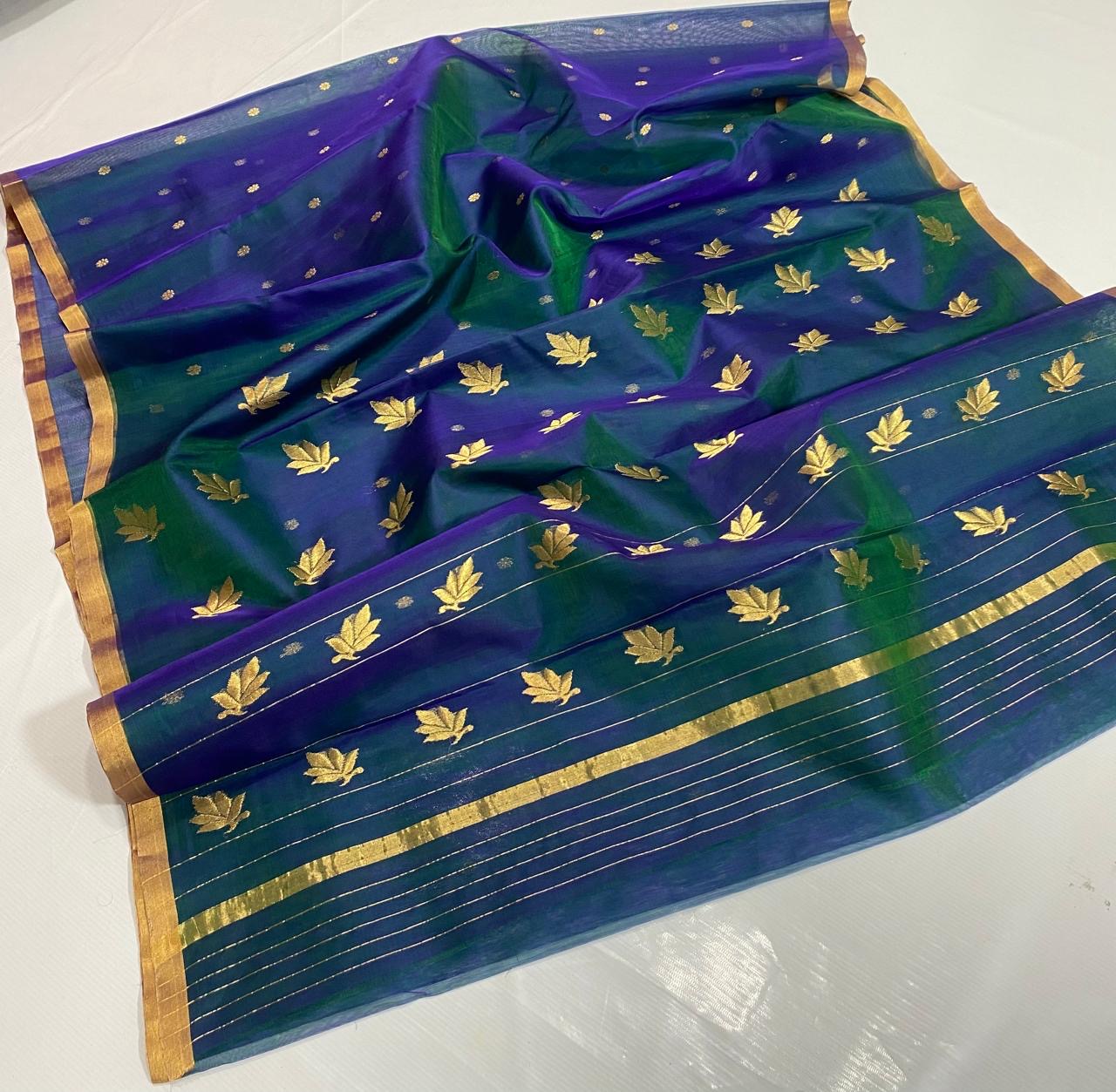 Pure Handwoven Kataan Silk Chanderi Saree