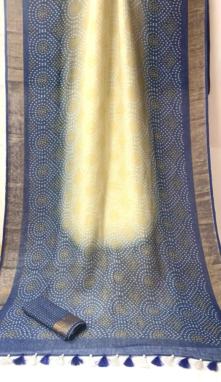 Pure Linen By Linen Digital Print Saree