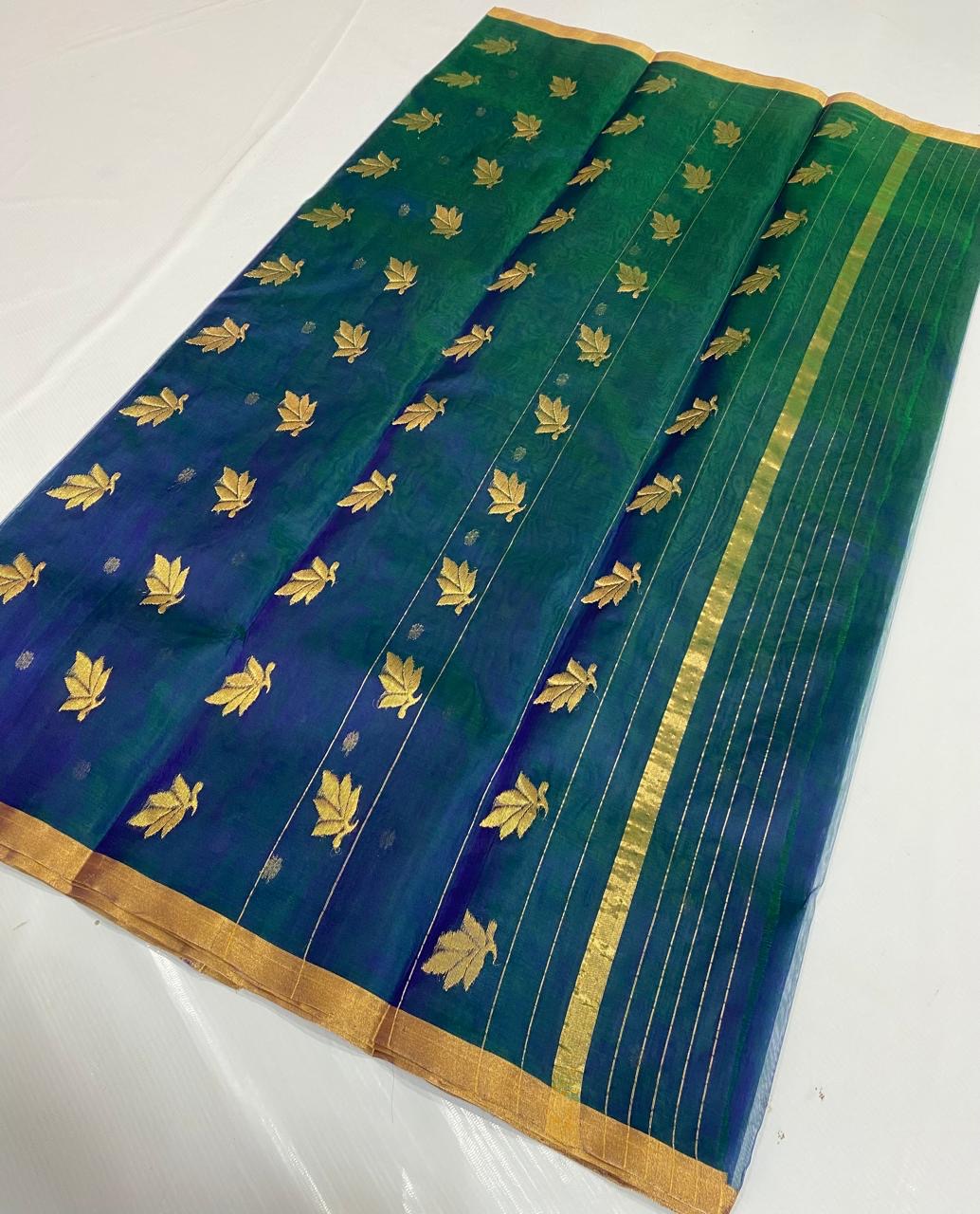 Pure Handwoven Kataan Silk Chanderi Saree