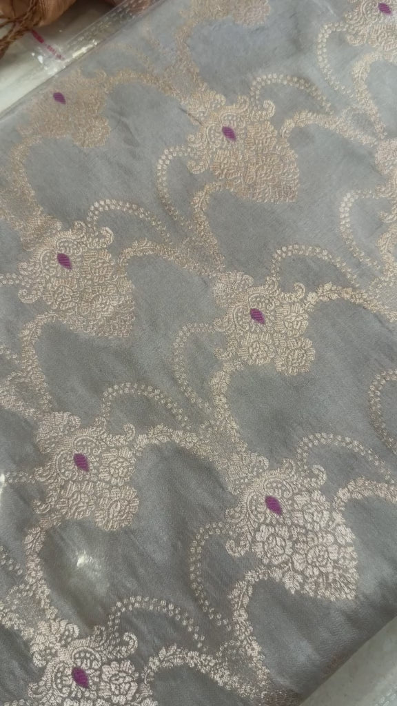 Pure Handloom Katan Banarasi Meenakari Weave