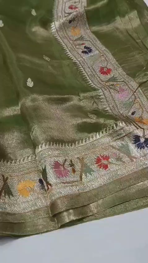 Banarasi Soft Tissue Paithani Border Saree