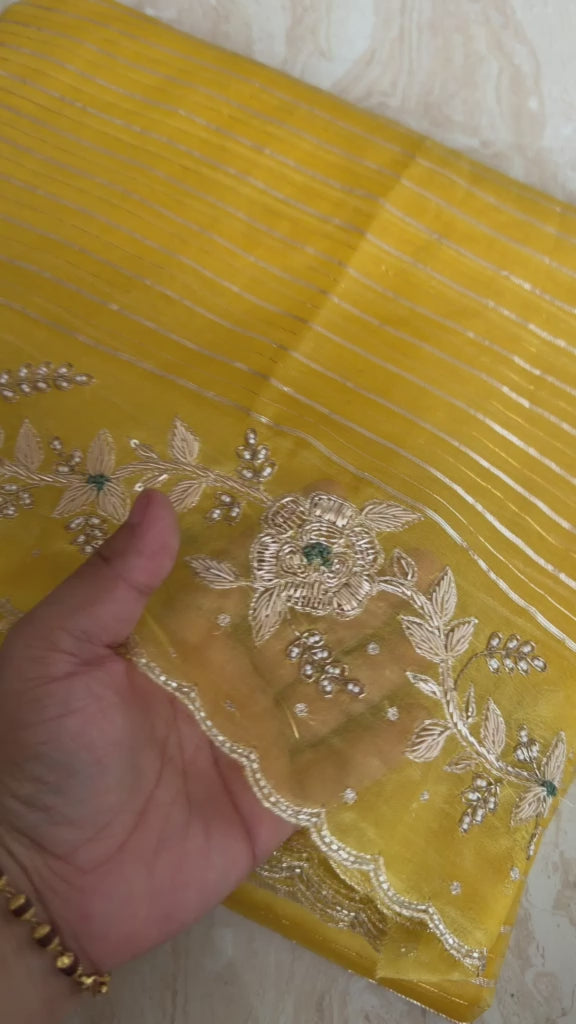 Pure Organza Silk Saree With Zaridozi Embroidery